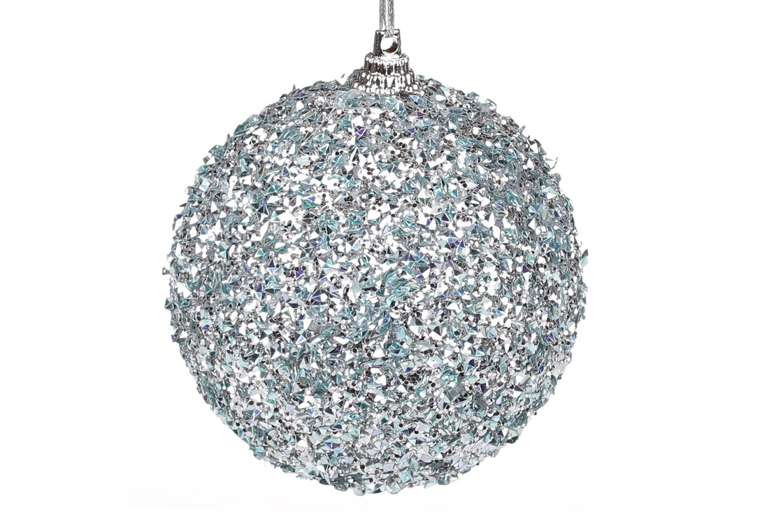 Ялинкова куля 8см, колір - морозний блакитний