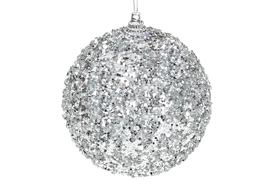 Ялинкова куля 8см, колір - срібло