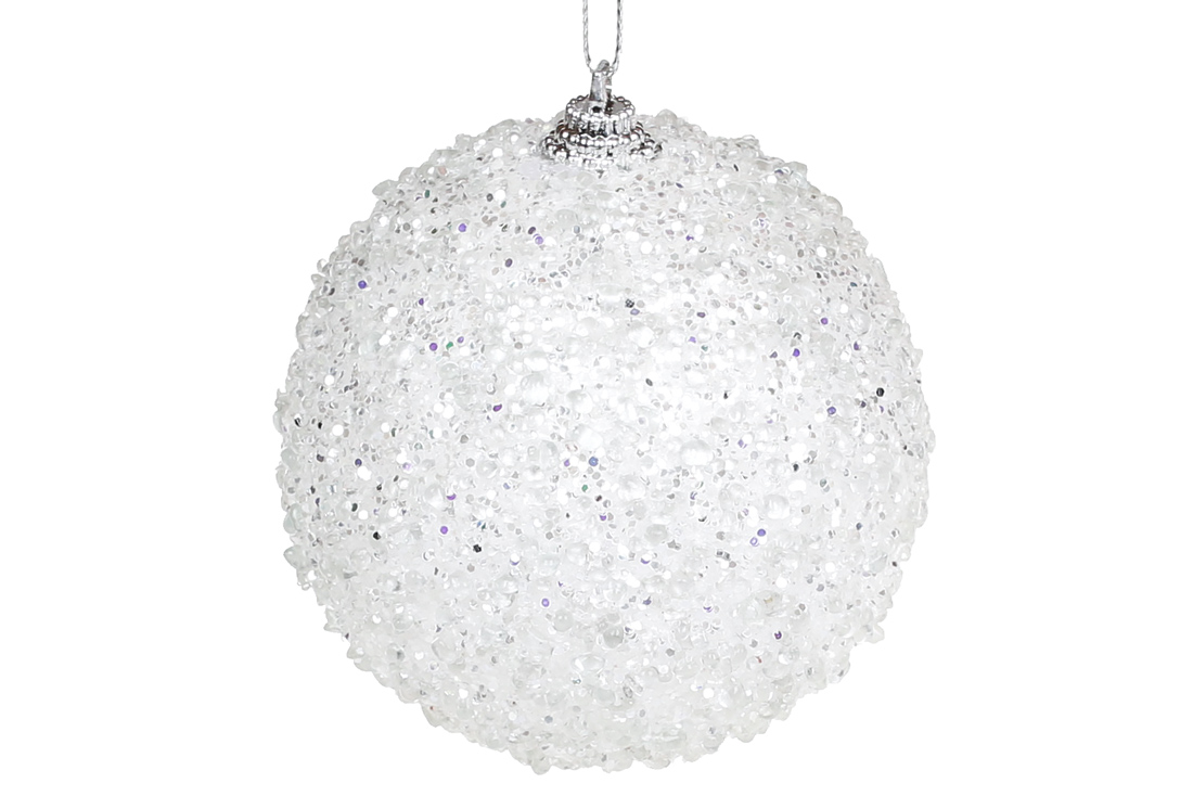 Ялинкова куля 8см, колір - білий