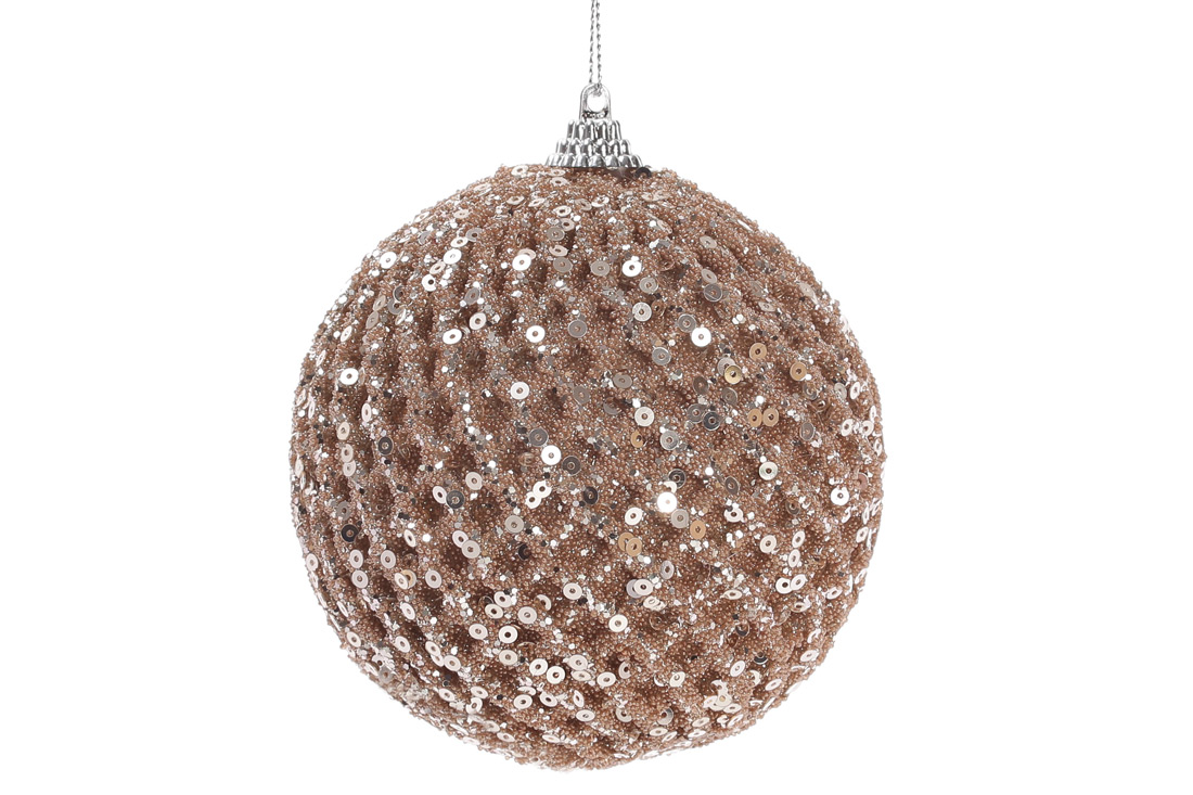 Ялинкова куля 10см, колір - шампань