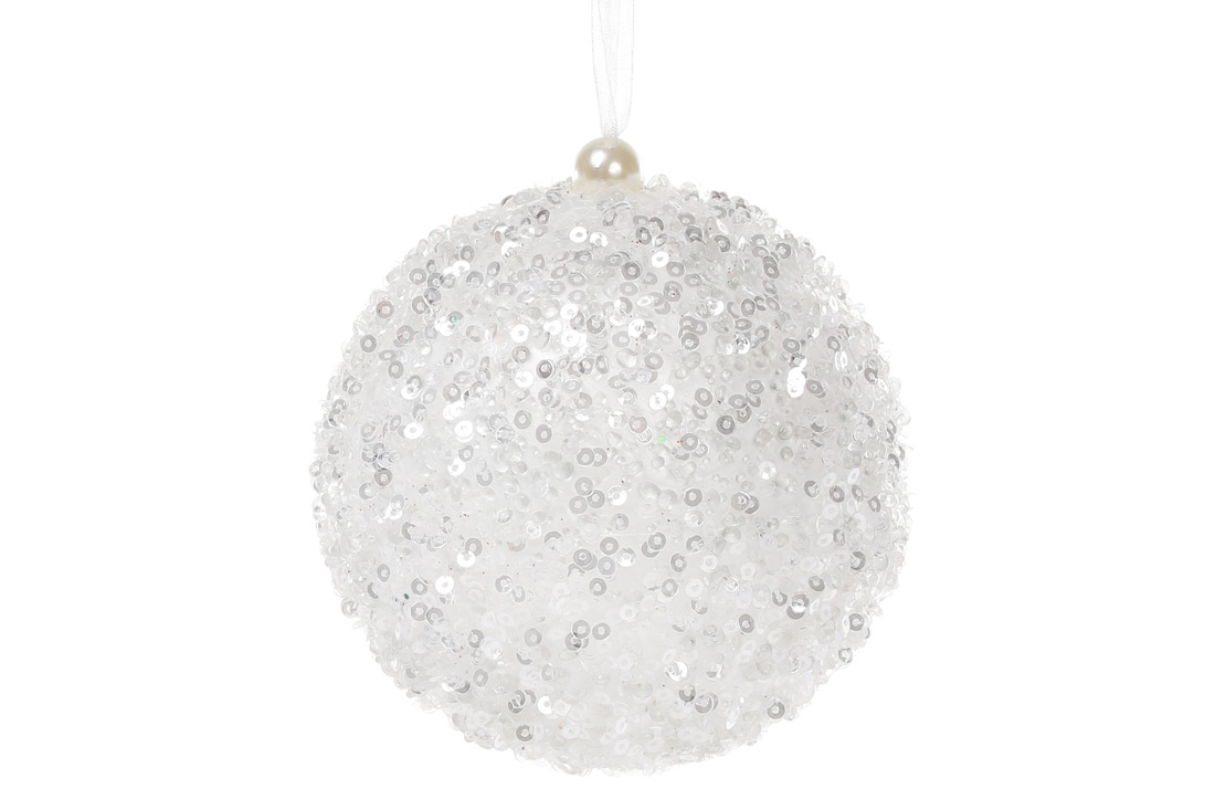 Ялинкова куля 10см, колір - білий