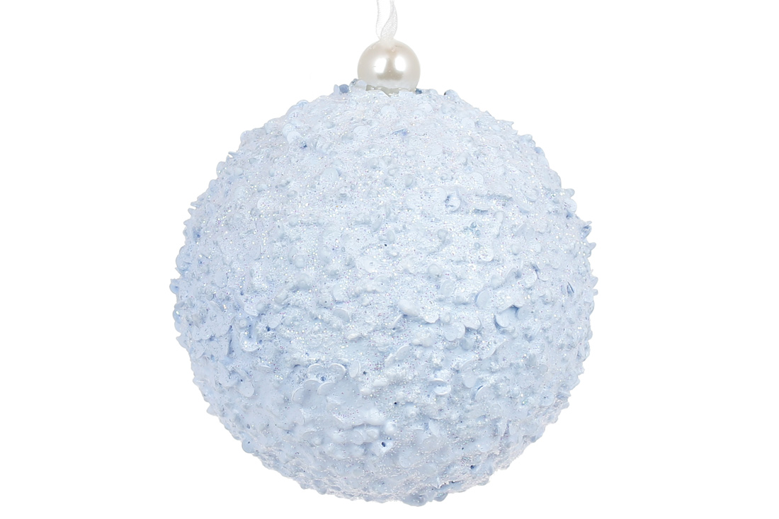 Ялинкова куля 8см, колір - блакитний