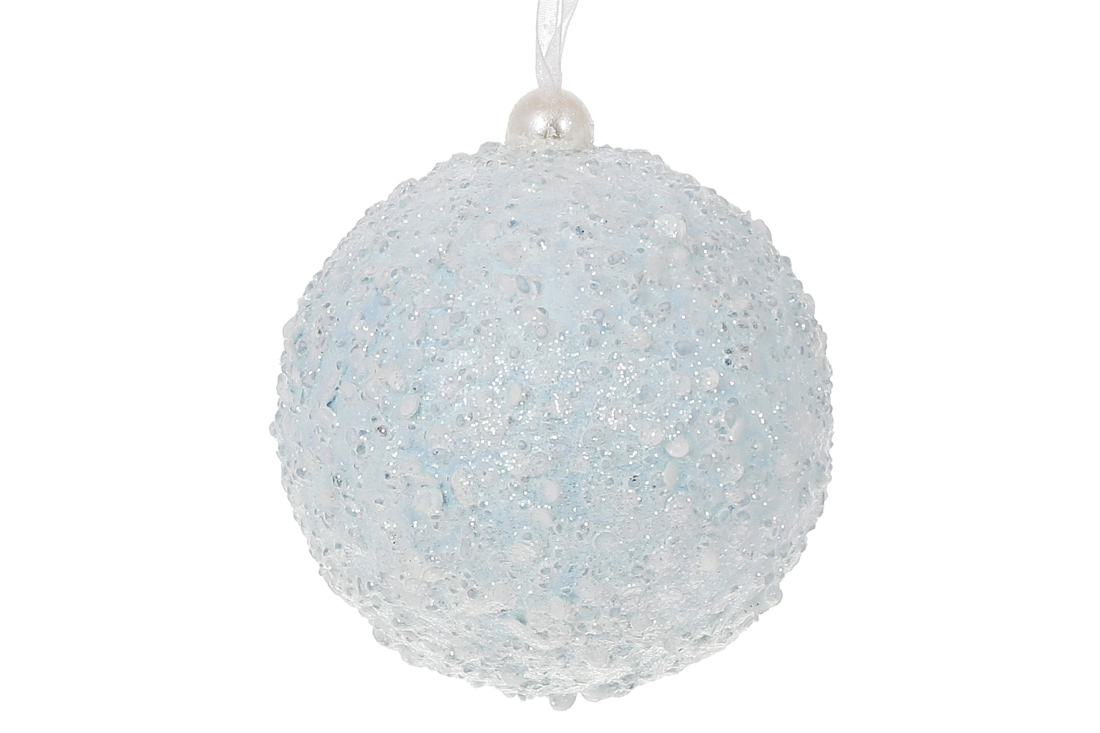 Ялинкова куля 8см, колір - морозний блакитний