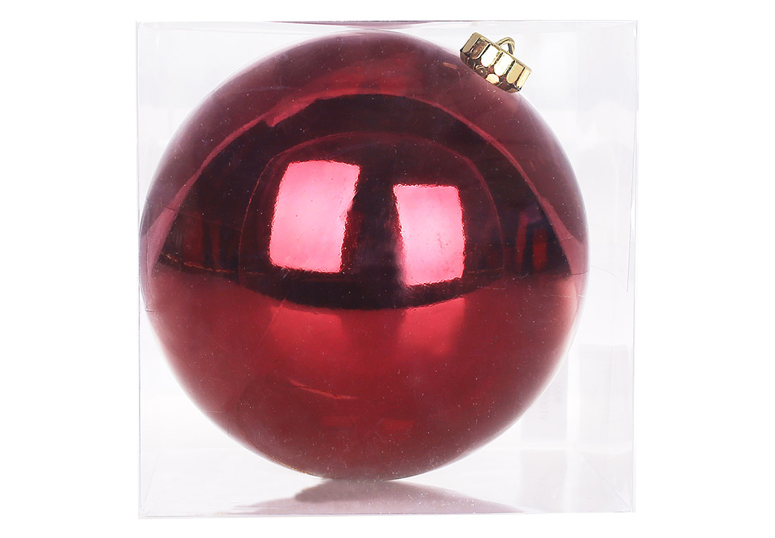 Ялинкова куля 12см, колір - марсала глянець