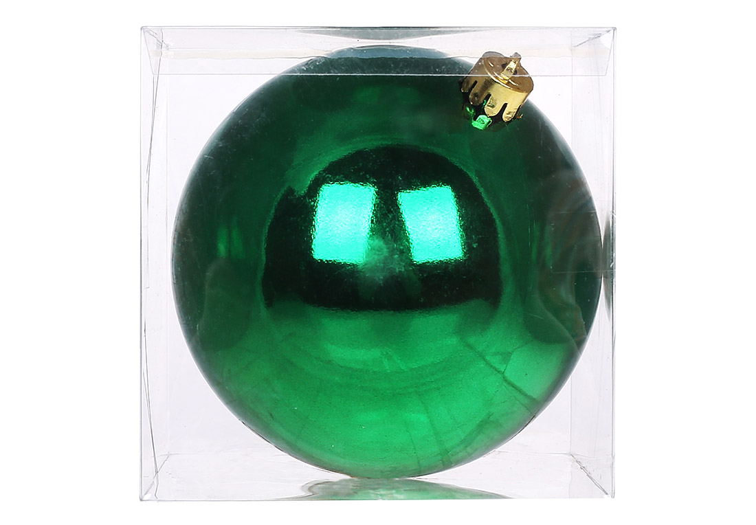 Ялинкова куля 12см, колір - зелений глянець