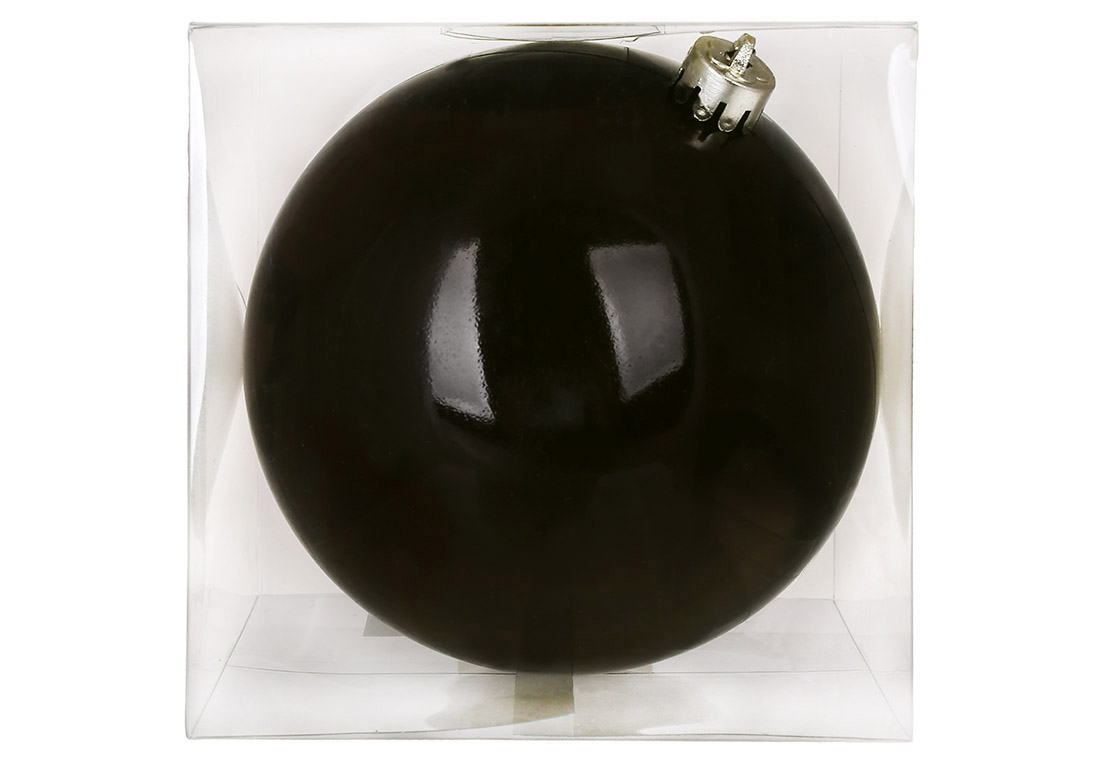 Ялинкова куля 15см, колір - чорний онікс глянець