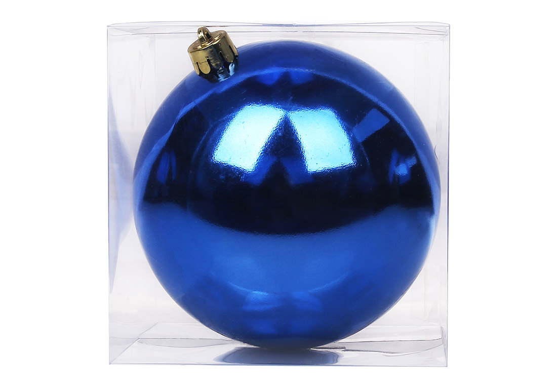 Ялинкова куля 15см, колір - королівський синій глянець
