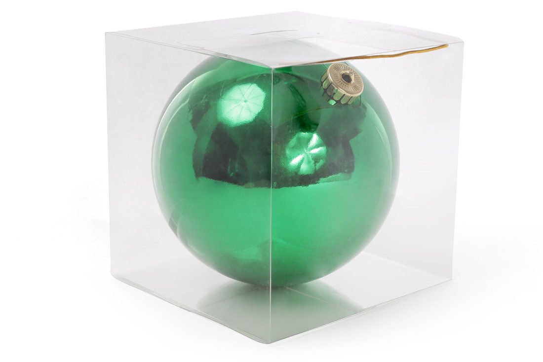 Ялинкова куля 15см, колір - зелений глянець