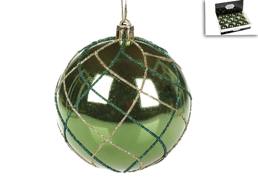 Ялинкова куля 8см, колір - смарагдовий зелений