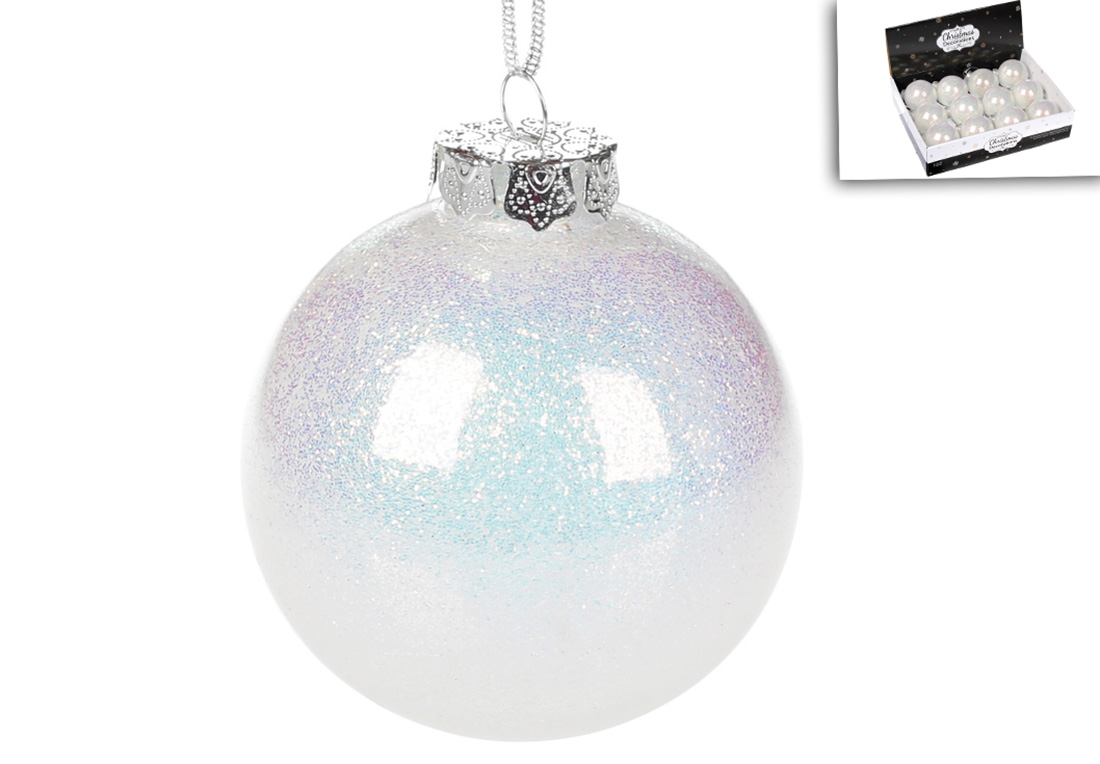 Ялинкова куля 8см, колір - діамантовий блиск