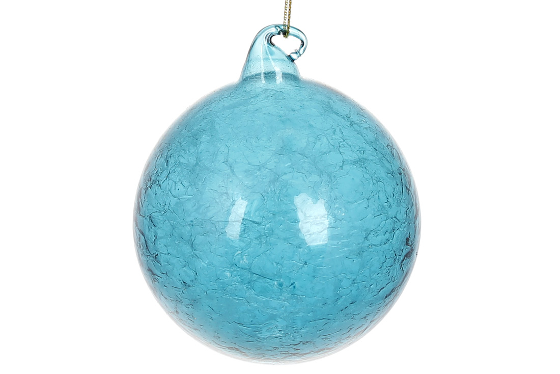 Ялинкова куля 8см, колір - блакитний лід