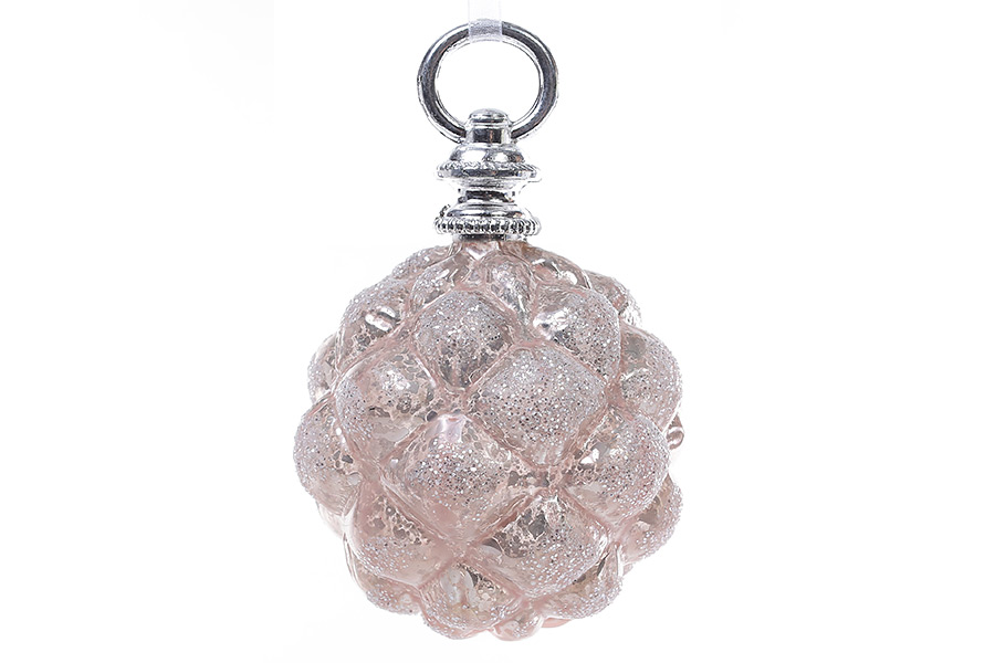 Ялинкова куля 13см, колір - рожевий антик