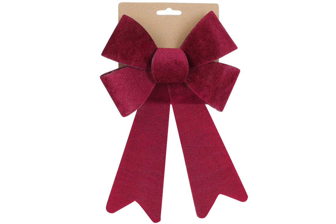Бант декоративний із оксамиту 16*25см, колір - бордо
