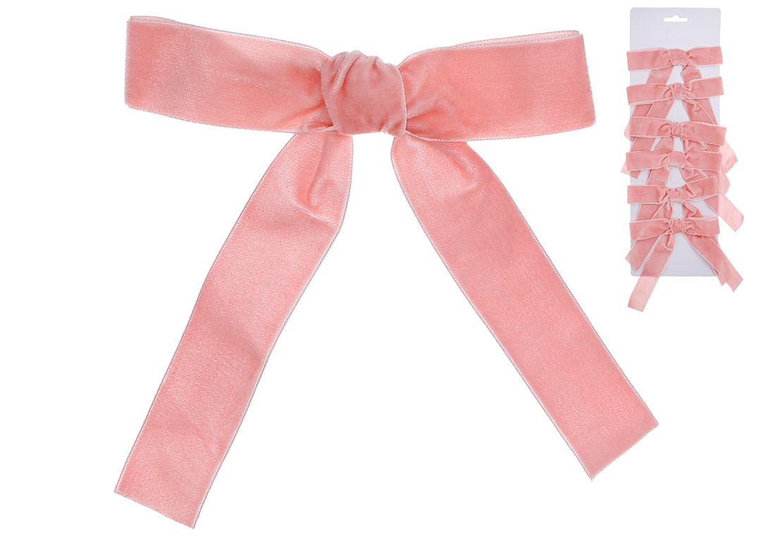 Набір (6шт) оксамитових бантів 13*17см, колір - персиковий