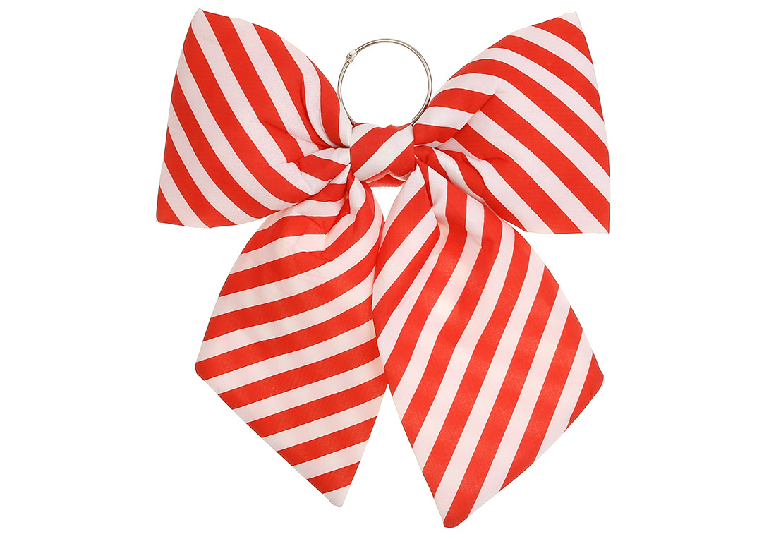 Декоративний бант 34см, колір - білий з червоним