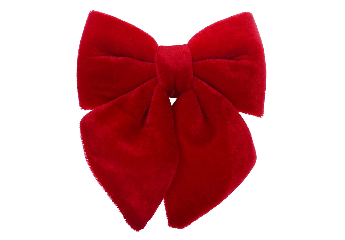 Бант декоративний з оксамиту 13см, колір - червоний