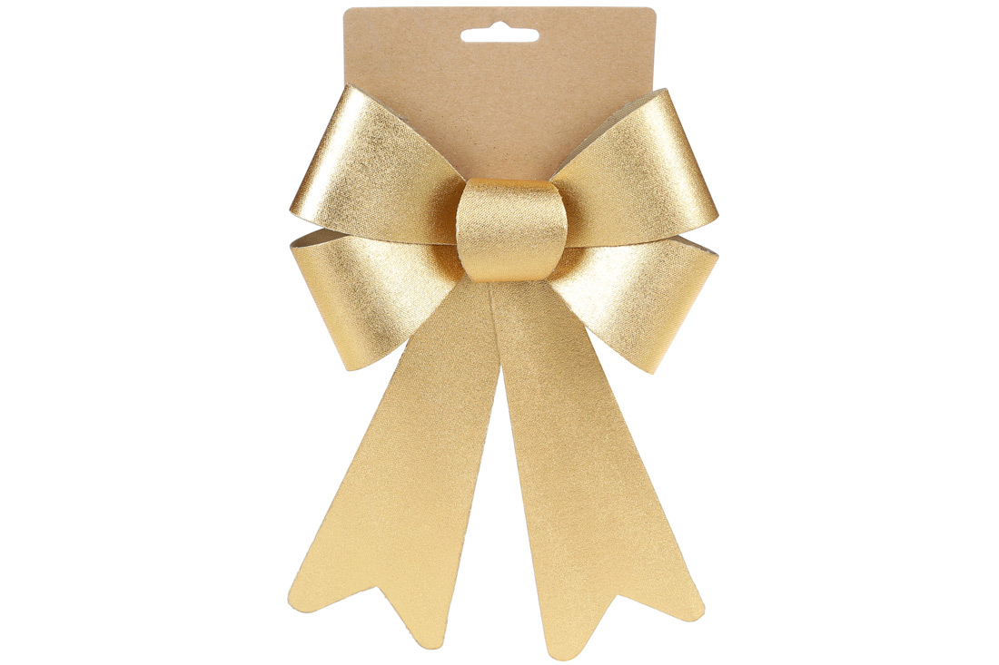 Бант декоративний 16*25см, колір - атласний золотий