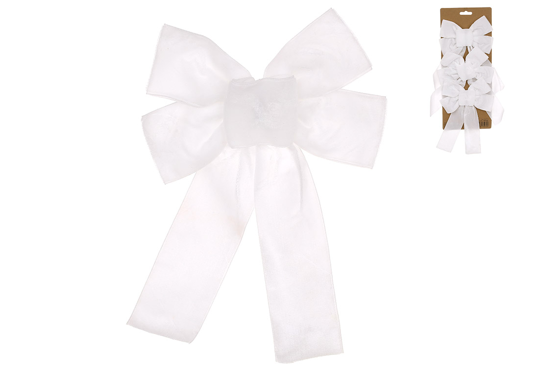 Набір (3шт) оксамитових бантів 16*24см, колір - білий