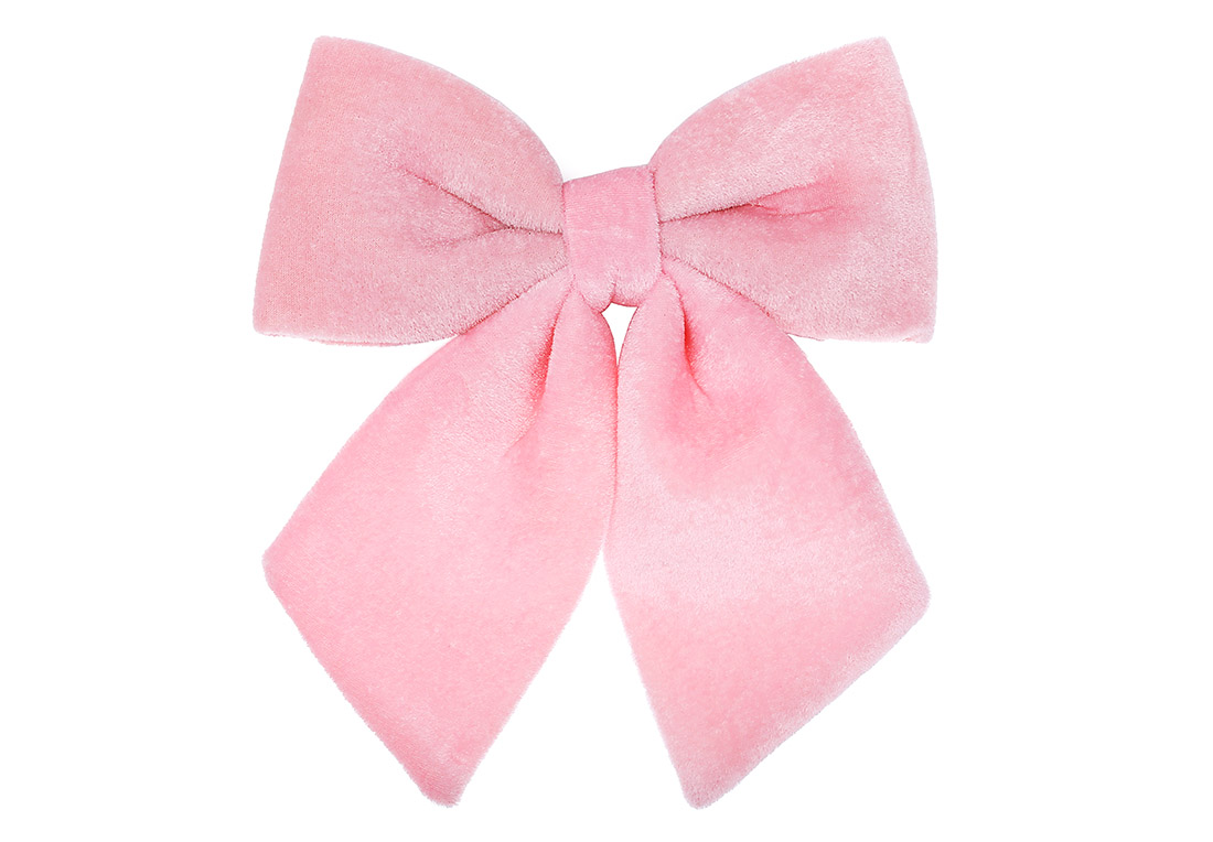 Бант декоративний з оксамиту 22см, колір - рожевий