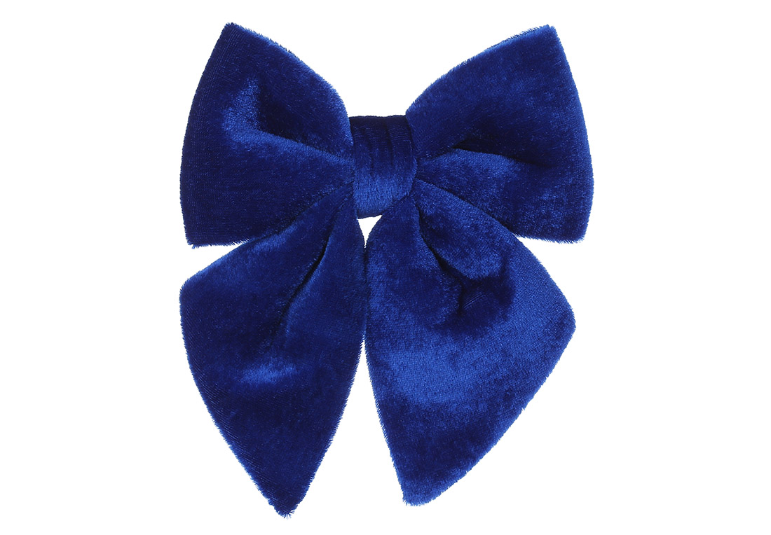 Бант декоративний з оксамиту 16см, колір - королівський синій