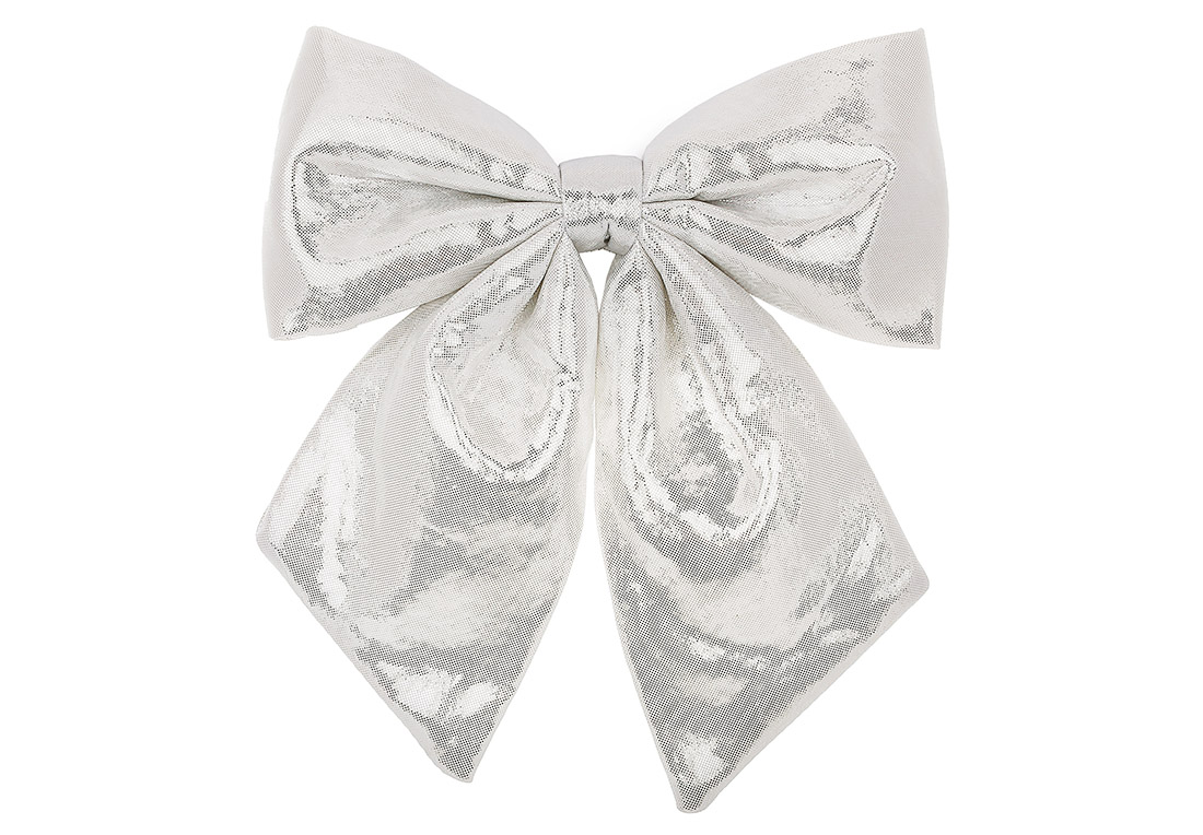 Бант декоративний 22см, колір - срібло
