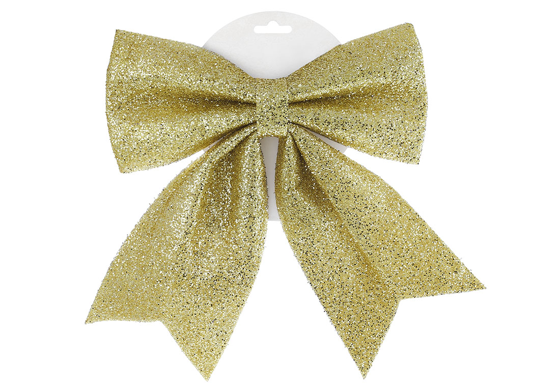 Блискучий бант 24*29см, колір - золото