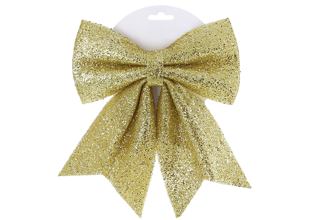 Блискучий бант 19*24см, колір - золото