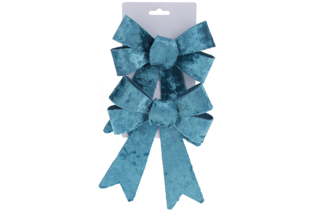 Набір (2 шт) декоративних бантів 14*20см, колір - блакитний