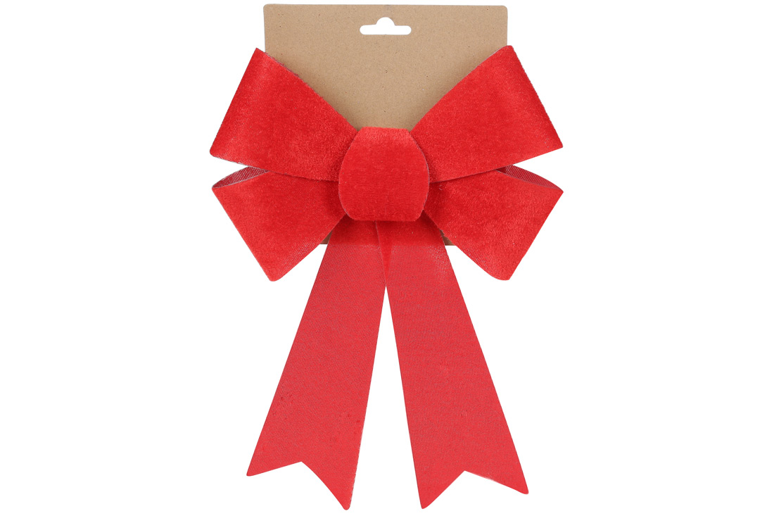 Бант декоративний із оксамиту 20*30см, колір - червоний