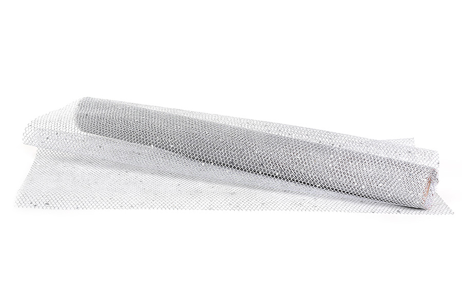 Тканина для декорацій, колір - срібна сітка