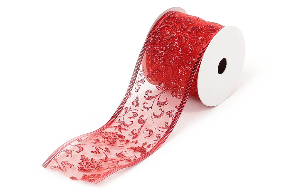 Стрічка декоративна Візерунок, колір - червоний