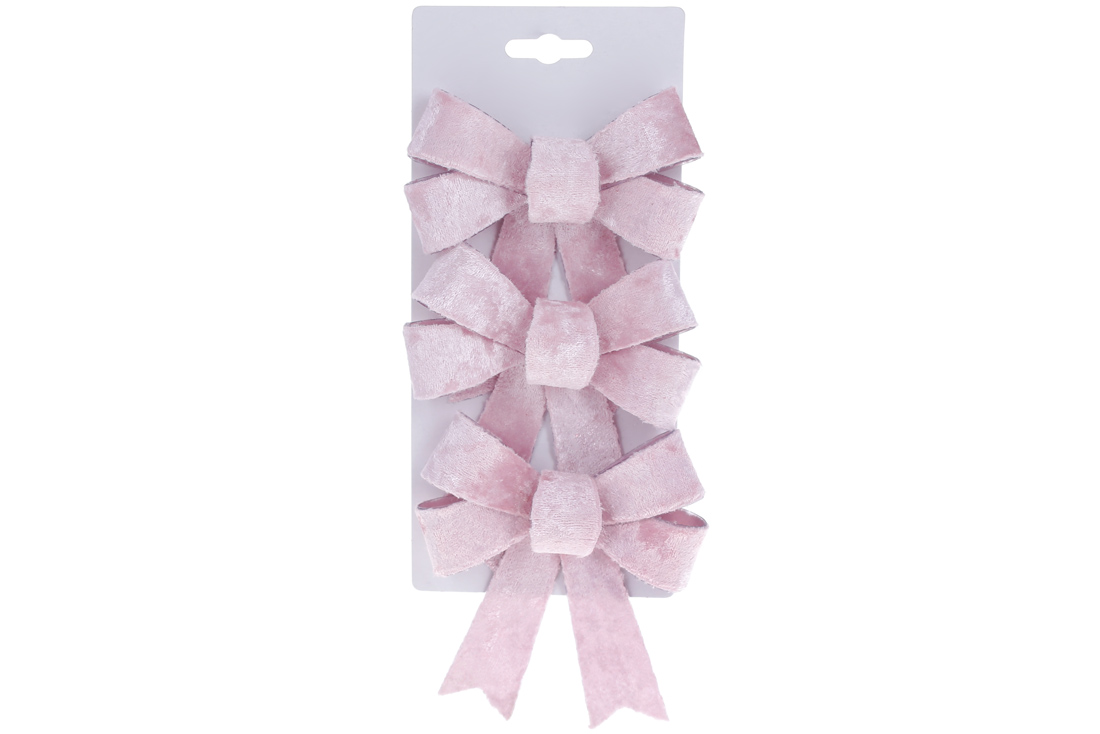 Набір (3 шт) декоративних бантів 10*12см, колір - рожевий