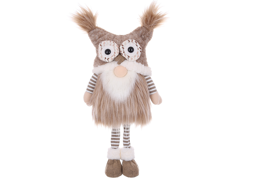 М'яка іграшка Гном у шапці сова, 23*16*58см, колір - бежевий
