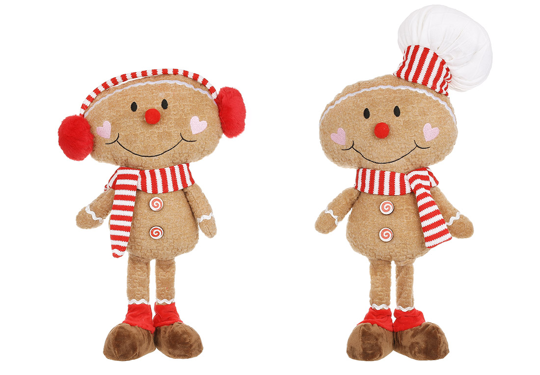 М'яка новорічна іграшка Пряничний чоловічок 42см і 52см, 2 дизайну