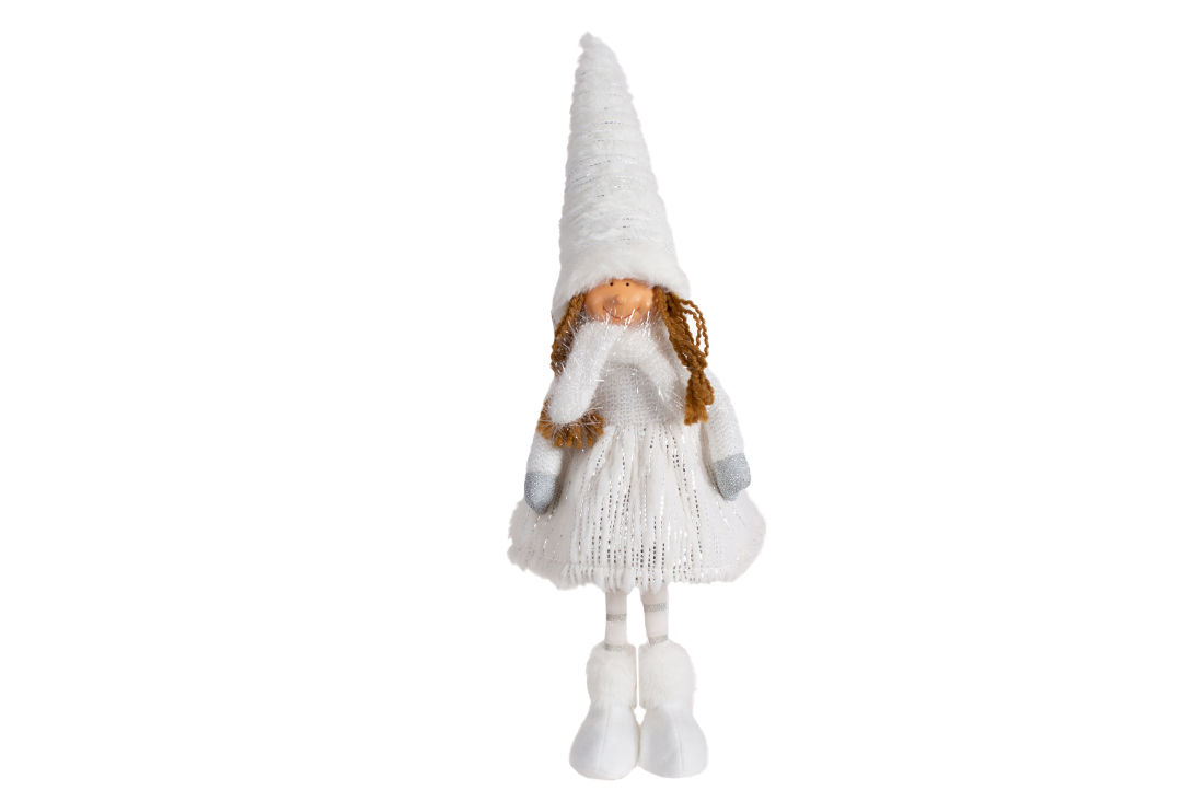 М'яка іграшка Дівчинка-янгол, 55см, колір - білий зі сріблом