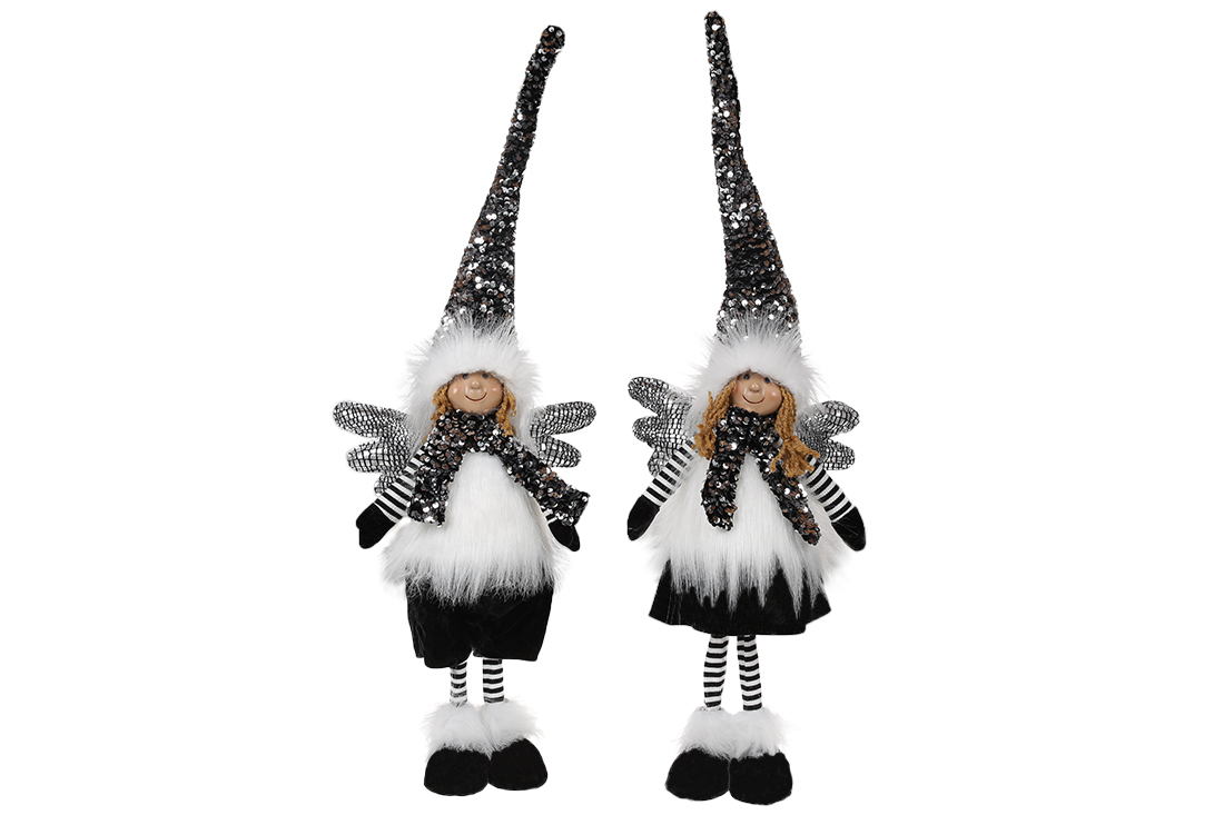 М'яка іграшка Ангел, 75см, 2 види: Дівчинка та Хлопчик, колір - чорно-білий