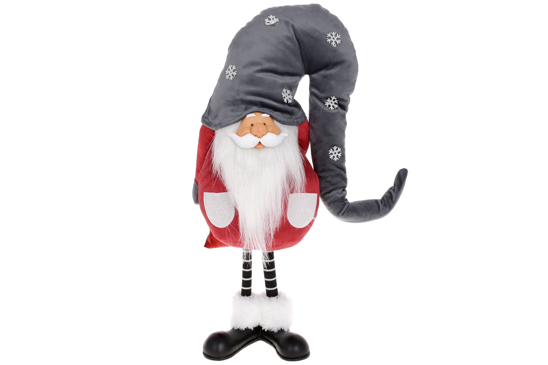 М'яка іграшка Гном, 40см, колір - червоний із сірим