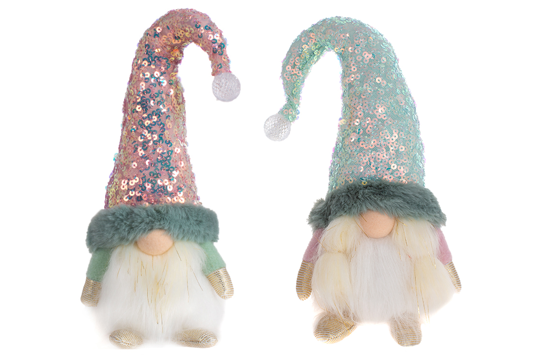 М'яка іграшка Гном з LED, 37см, 2 дизайни