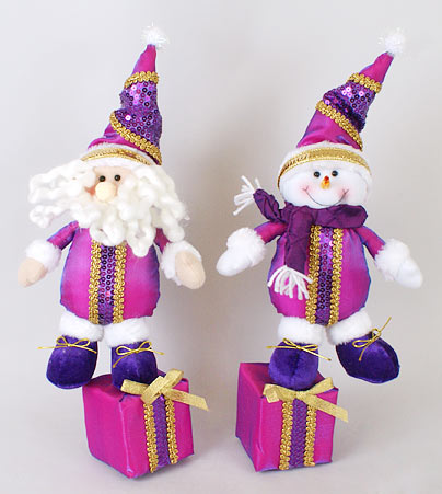 М'яка новорічна іграшка Сніговик, Санта, 35см