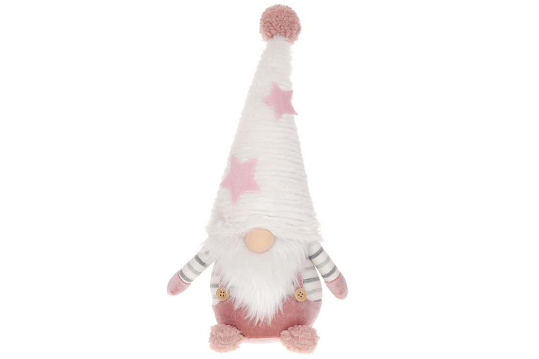 М'яка іграшка Гном 35см, колір - рожевий