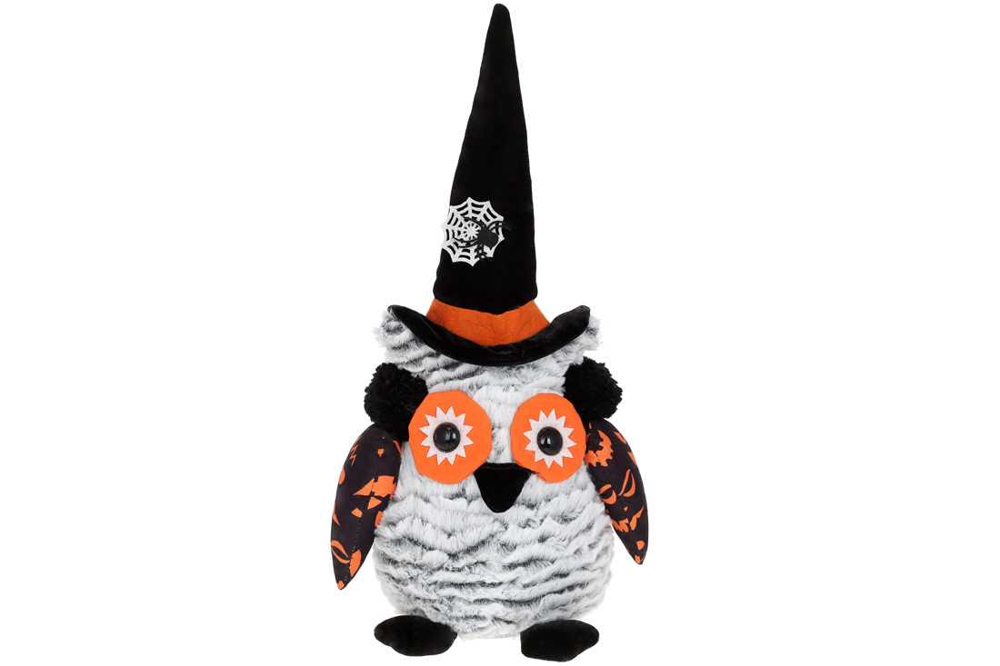 М'яка іграшка Сова, 44см, колір - сірий із чорним