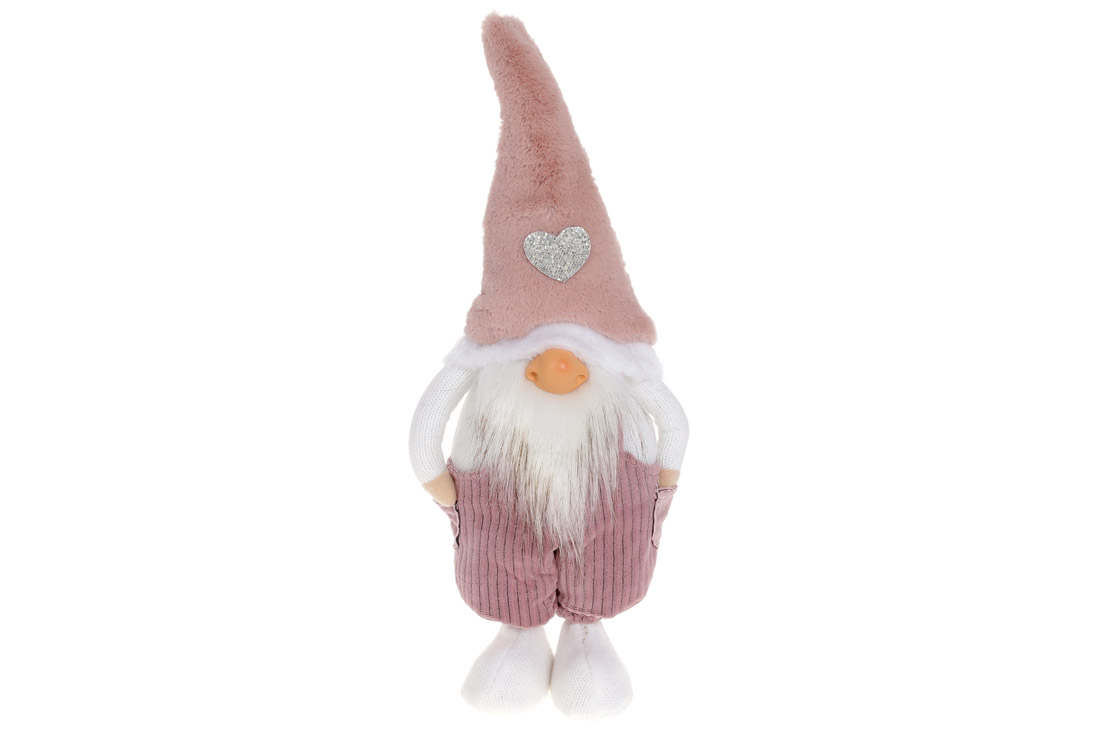 М'яка іграшка Гном, 40см, колір - рожево-ліловий