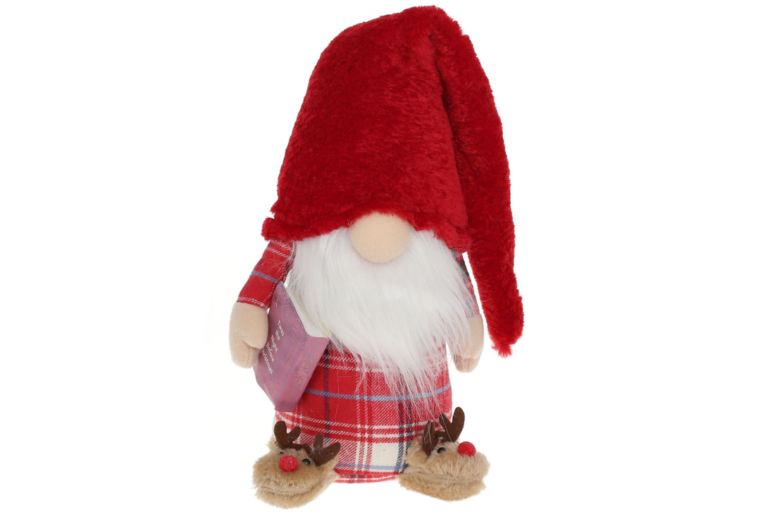 М'яка іграшка Гном у Тапочках, 54см, колір - бордо