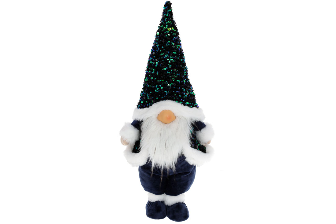 М'яка іграшка Гном, 55см, колір - синій у паєтках