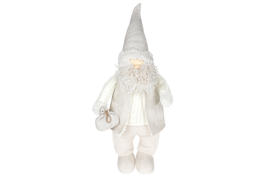 Декоративна фігура Санта в жилеті, 61см, колір - білий