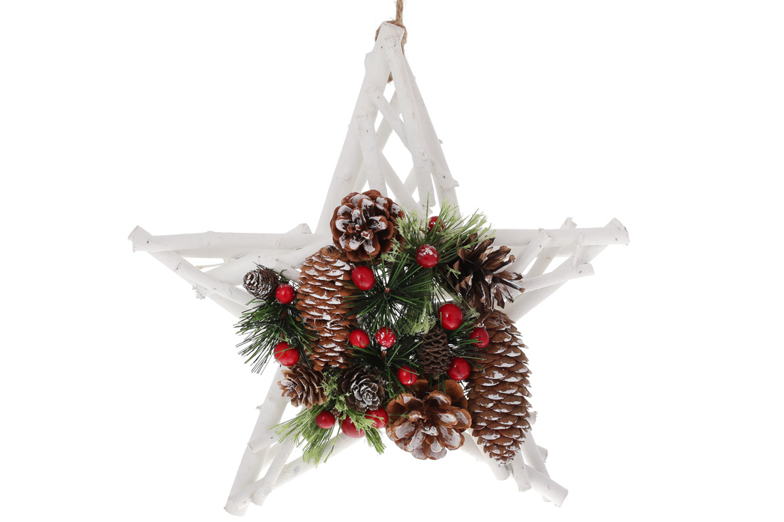 Новорічний декор Зірка 30см із натуральних матеріалів