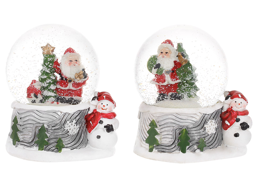 Декоративна водяна куля Санта 6.5 см, 2 дизайни