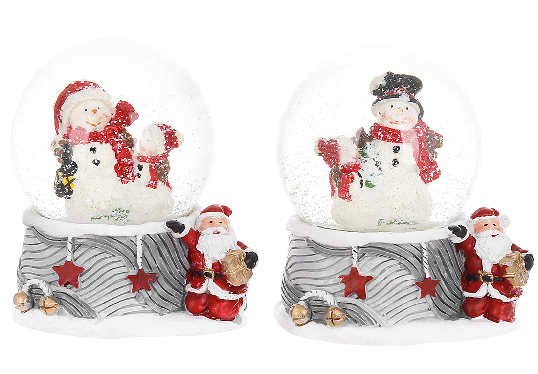 Декоративна водяна куля Сніговик 6.5см, 2 дизайни