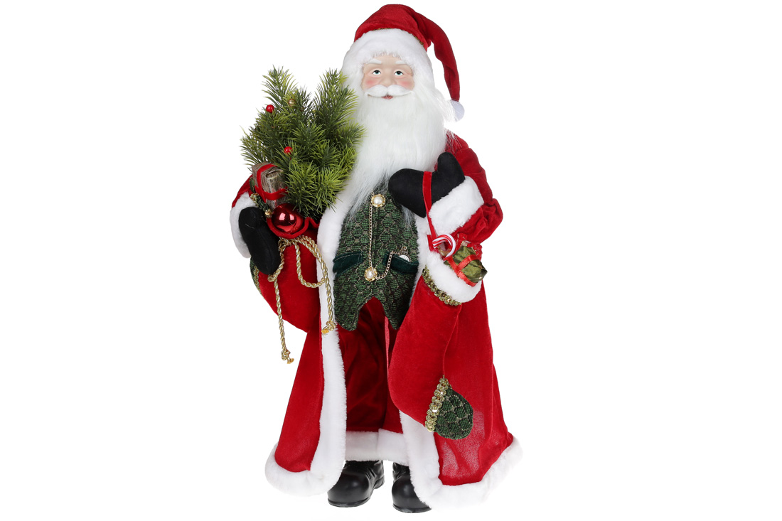 Новорічна іграшка Санта 60см, колір - червоний