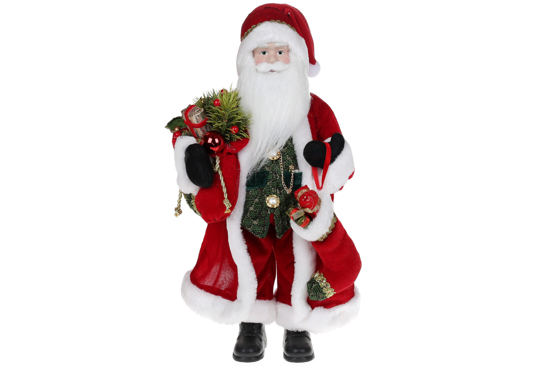 Новорічна іграшка Санта 46см, колір - червоний